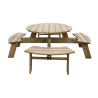 Picknicktisch aus rundem Holz 2000mm Rowlinson: Robust & Elegant