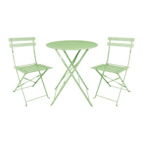 Table Carrée Pliante Acier Vert Clair 595 mm Bolero - Pratique et Robuste