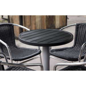 Plateau de Table Rond Aluminium Noir Bolero 580mm - Moderne et Résistant