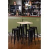 Black Bar Table with Bolero Wood Top - Elegant and Functional