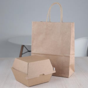 Compostable Small Hamburger Boxes 112mm - Pack of 150 Kraft Fiesta