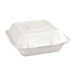 3-Compartment Bagasse Compostable Boxes 201mm - Pack of 200