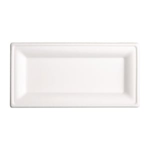 Rectangular Compostable Bagasse Plates 258mm