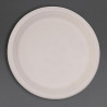 Round compostable plates made of natural bagasse - Pack of 50, 260mm