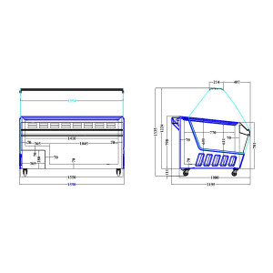 Eisvitrine - Statisch - 16 x 5 L - CombiSteel