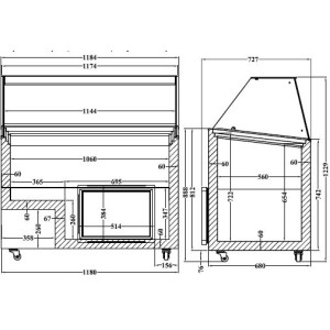 Eisvitrine - Statisch - 8 x 5 L - CombiSteel