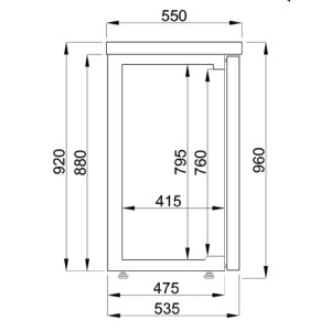 Kühlrückwand mit 3 Volltüren - 500 L - CombiSteel