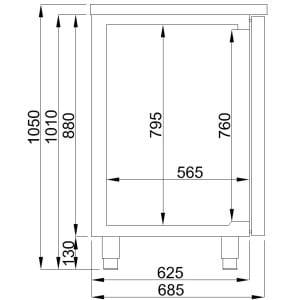 3-Door Beer Cooler - Right Tap - CombiSteel