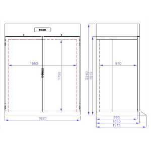 Kühlschrank Roll-In Edelstahl - 1400 L - CombiSteel