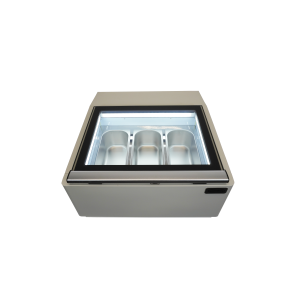 White Countertop Ice Cream Display - Static - 3 x 5 L - CombiSteel