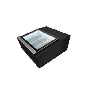 Black Countertop Ice Cream Display Freezer - Static - 3 x 5 L - CombiSteel