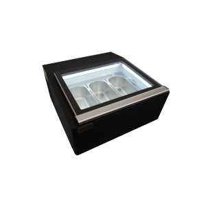 Schwarze Tisch-Eisvitrine - Statisch - 3 x 5 L - CombiSteel