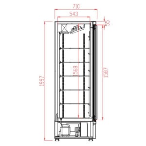 Vitrine Réfrigérée Positive 1 Porte Noire - 600 L | CombiSteel