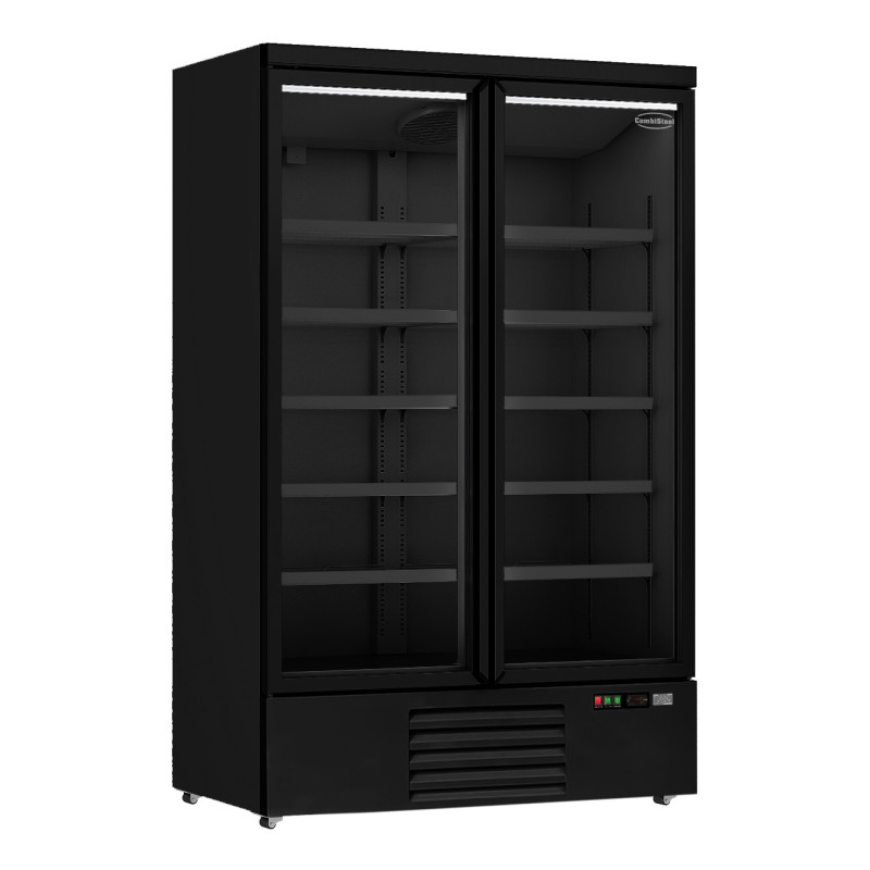 Positive Refrigerated Display Case 2 Doors Black - 1000L | CombiSteel