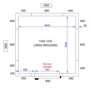 Kühlschranktafel Combisteel - Höhe 2200 mm