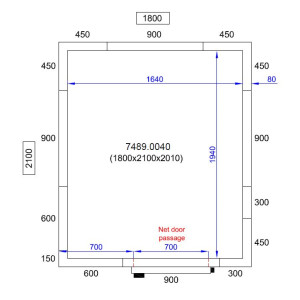 Paneel für Kühlraum CombiSteel - 1800 x 2100 x 2010 mm