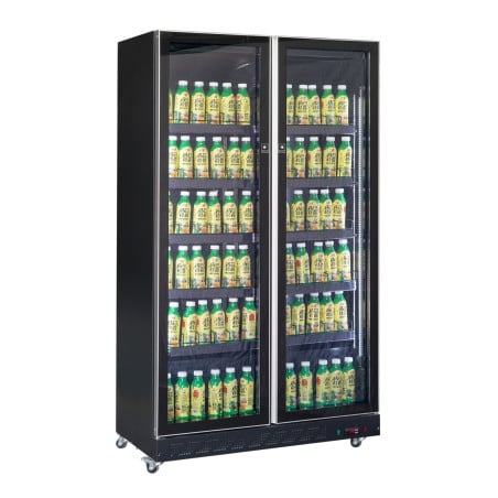 Vitrine Réfrigérée à Boissons 2 Portes Vitrées Noir 758 L CombiSteel