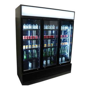 Refrigerated display case for drinks 3 doors Black 1065 L CombiSteel