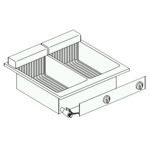 Built-in electric fryer 2x10 L - High performance CombiSteel