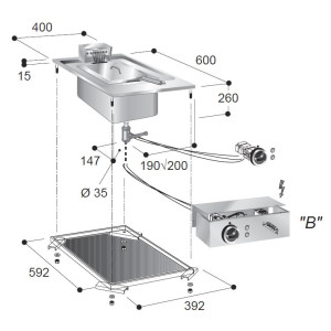 Built-in Electric Fryer 10 L - CombiSteel: Efficient and Practical