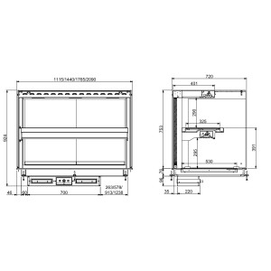 Drop-In Heated Display with Vitroceramic Plate - L 1440 x D 720 mm - CombiSteel