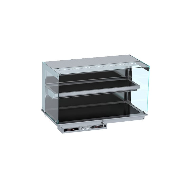 Cubical Drop-In Heated Display with Vitroceramic Plate - L 1440 x D 720 mm - CombiSteel