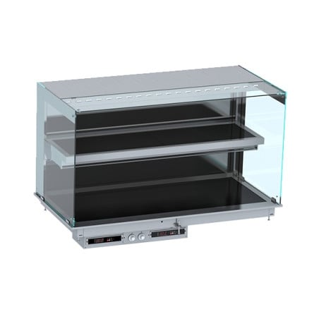 Vitrine Chauffante Cubique Drop-In avec Plaque Vitrocéramique - L 1440 x P 720 mm - CombiSteel