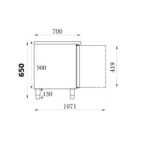 Positive Kühltisch GN 1/1 mit 3 Türen - CombiSteel