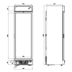 Schwarzer Negativ-Kühlschrank - 1 Glastür - 382 L - CombiSteel