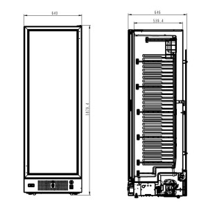 Armoire Réfrigérée Négative Noire - 1 Porte Vitrée - 382 L - CombiSteel