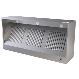 Complete Cubic Wall Hood - 2400 mm - With Motor, LED, and Dimmer - CombiSteel