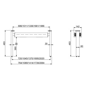 Ramp with Warm Light by Ceramic - L 1410 x D 142 mm - CombiSteel