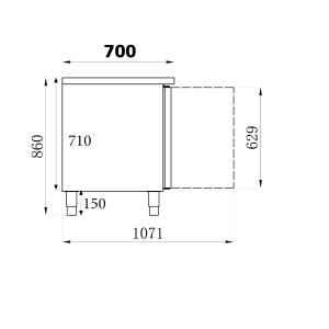 Positive Refrigerated Table 3 Doors 417 L - CombiSteel - GN 1/1