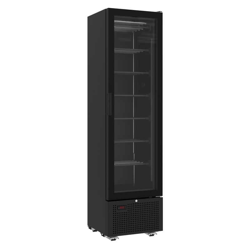 Armoire Réfrigérée Négative Noire - 1 Porte Vitrée - 221 L - CombiSteel