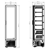 Schwarzer Negativ-Kühlschrank - 1 Glastür - 221 L - CombiSteel