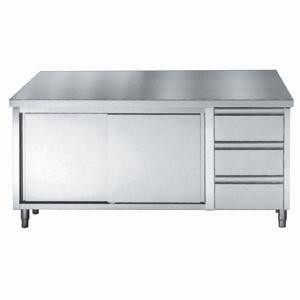 Edelstahlmöbel GN 1/1 - 2 Türen und 3 Schubladen - L 1800 x T 700 mm - CombiSteel