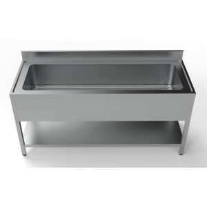 Plonge 1 Stainless Steel Sink - 1800x700mm, Backsplash & Shelf - CombiSteel