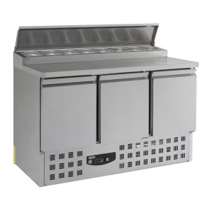 Refrigerated Saladette with 3 Doors - 8 GN 1/6 Pans - 392 L - CombiSteel