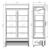 Refrigerated Beverage Display Case 2 Glass Doors - 750 L