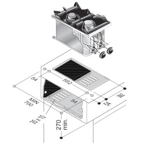 Einbau-Gasherd - 2 Brenner 7000W CombiSteel - Leistung und Effizienz