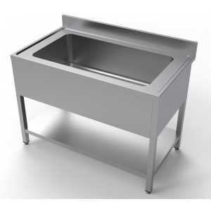 Sink 1 Basin with Backsplash and Shelf - L 1200 x D 700 mm - CombiSteel