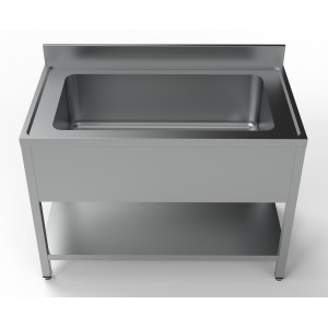 Sink 1 Basin with Backsplash and Shelf - L 1200 x D 700 mm - CombiSteel