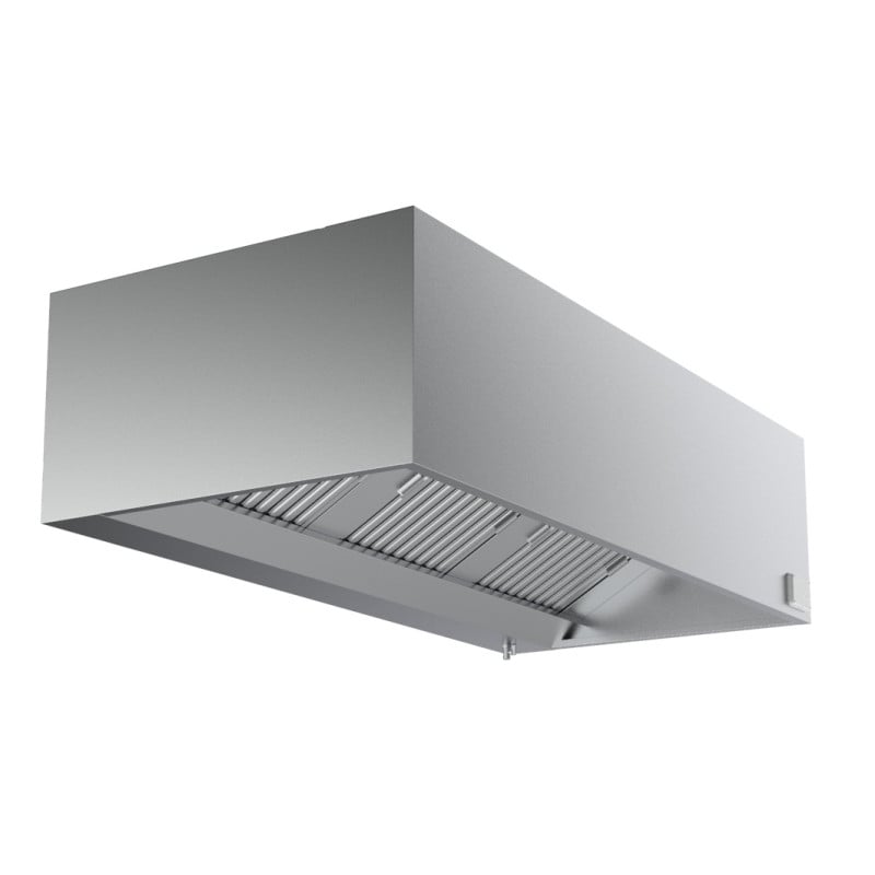 Hotte Murale Cubique Complète - 1200 mm - Avec Moteur, Led et Variateur - CombiSteel