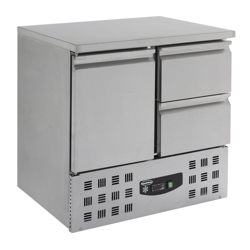 Compact Positive Refrigerated Table - 1 Door and 2 Drawers - 257 L - CombiSteel