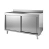 Meuble Inox Bas avec Dosseret - 2 Portes - L 1600 x P 700 mm - CombiSteel