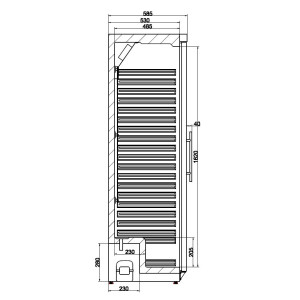 Glasierte Positive Kühlvitrine 350 L - CombiSteel | Professioneller Kühlschrank