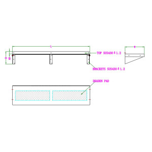 Wandregal Edelstahl 1200x300 mm - Robuste Konsolen CombiSteel