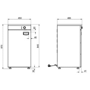 Wärmeschrank - 3 Ebenen - L 450 x T 485 mm - CombiSteel