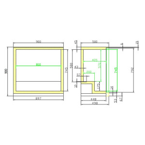 Rückkühlschrank mit 2 Flügeltüren - 198 L - CombiSteel