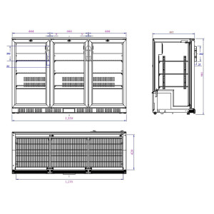 Refrigerated Back Bar 3 Sliding Doors - 330 L Combisteel